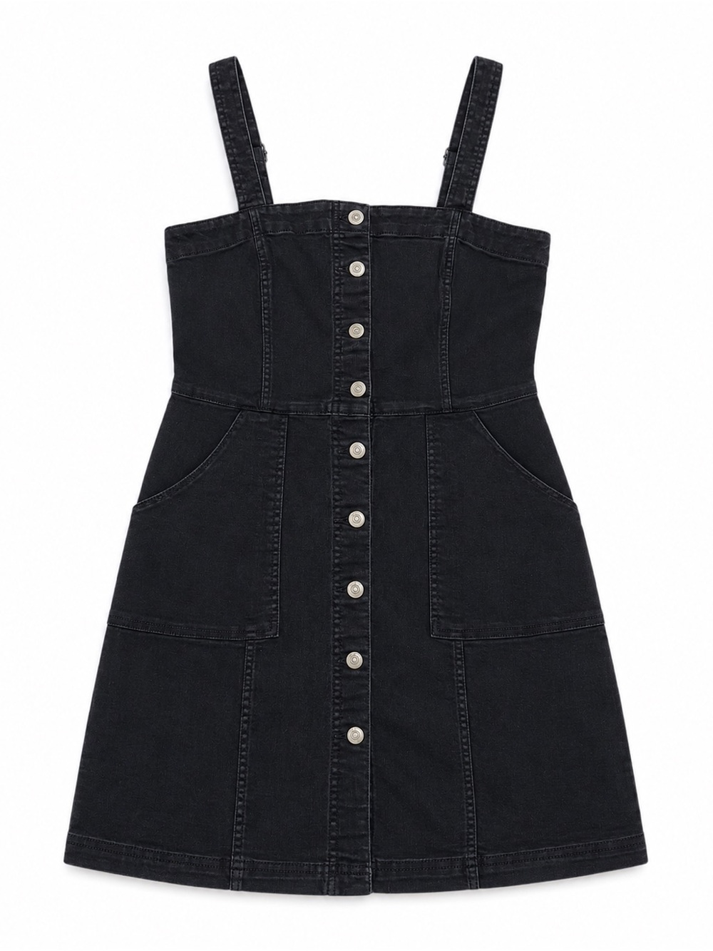 H&M Women’s Black Button-Front Denim Dress